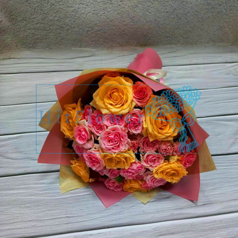 Букет цветов Ягодный джем Букет цветов из: Розы